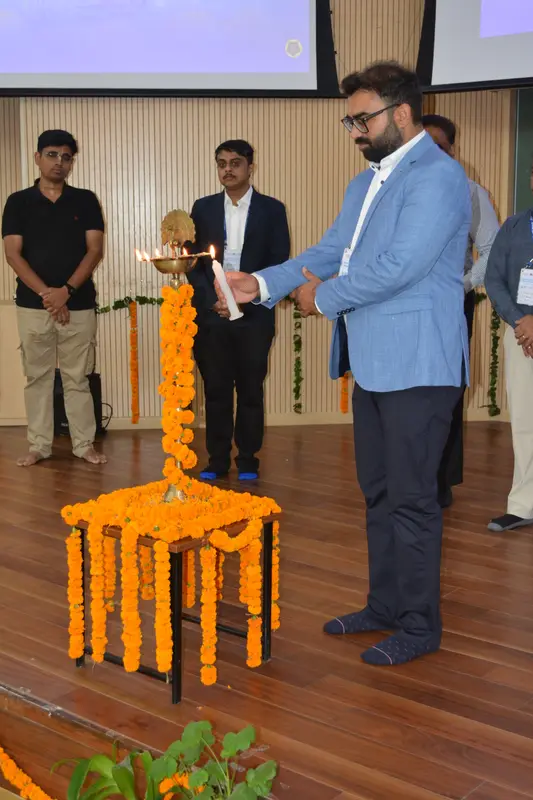 Lighting the lamp at the opening. HAIR Workshop, IIT Mandi