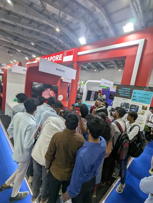 A crowd at the booth. Tamil Nadu Global Startup Summit