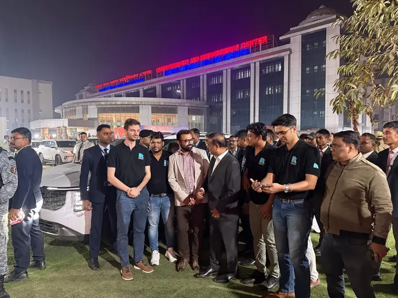 With guests outside the venue. Hon’ble CM of Assam unveiling Project Atharv, Phase 1